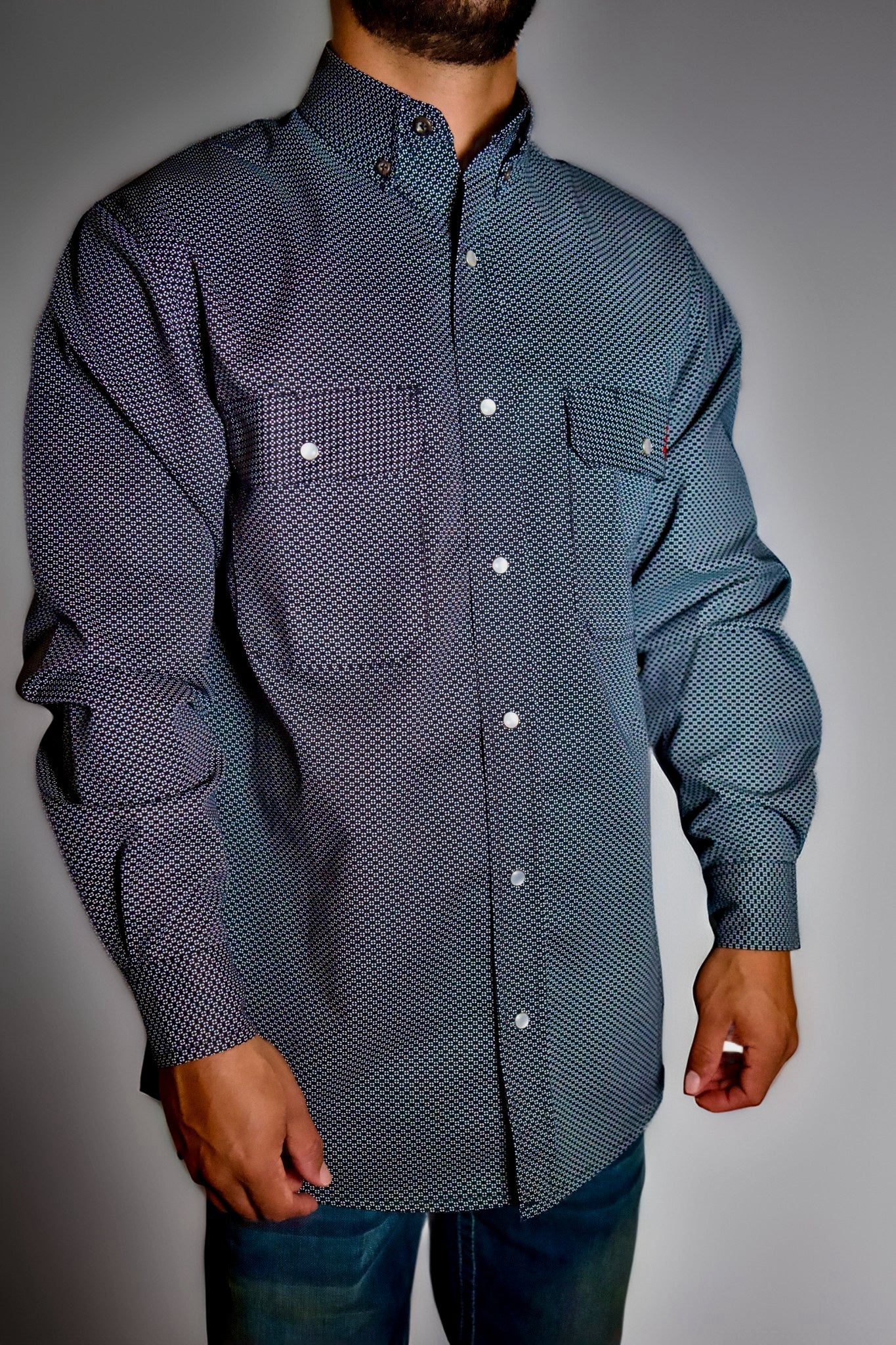 FR Pearl Snap Work Shirt - Shadow BlackBlack Work Shirt