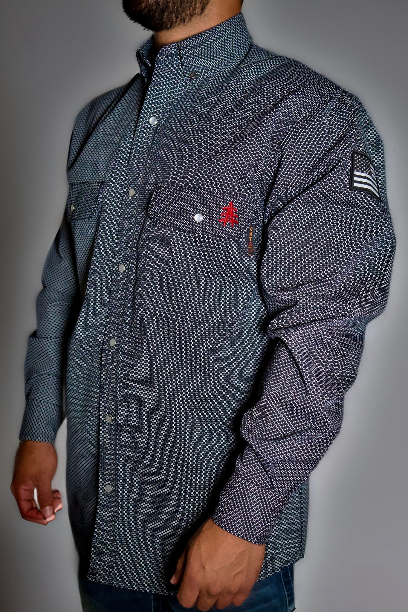 FR Pearl Snap Work Shirt - Shadow BlackBlack Work Shirt