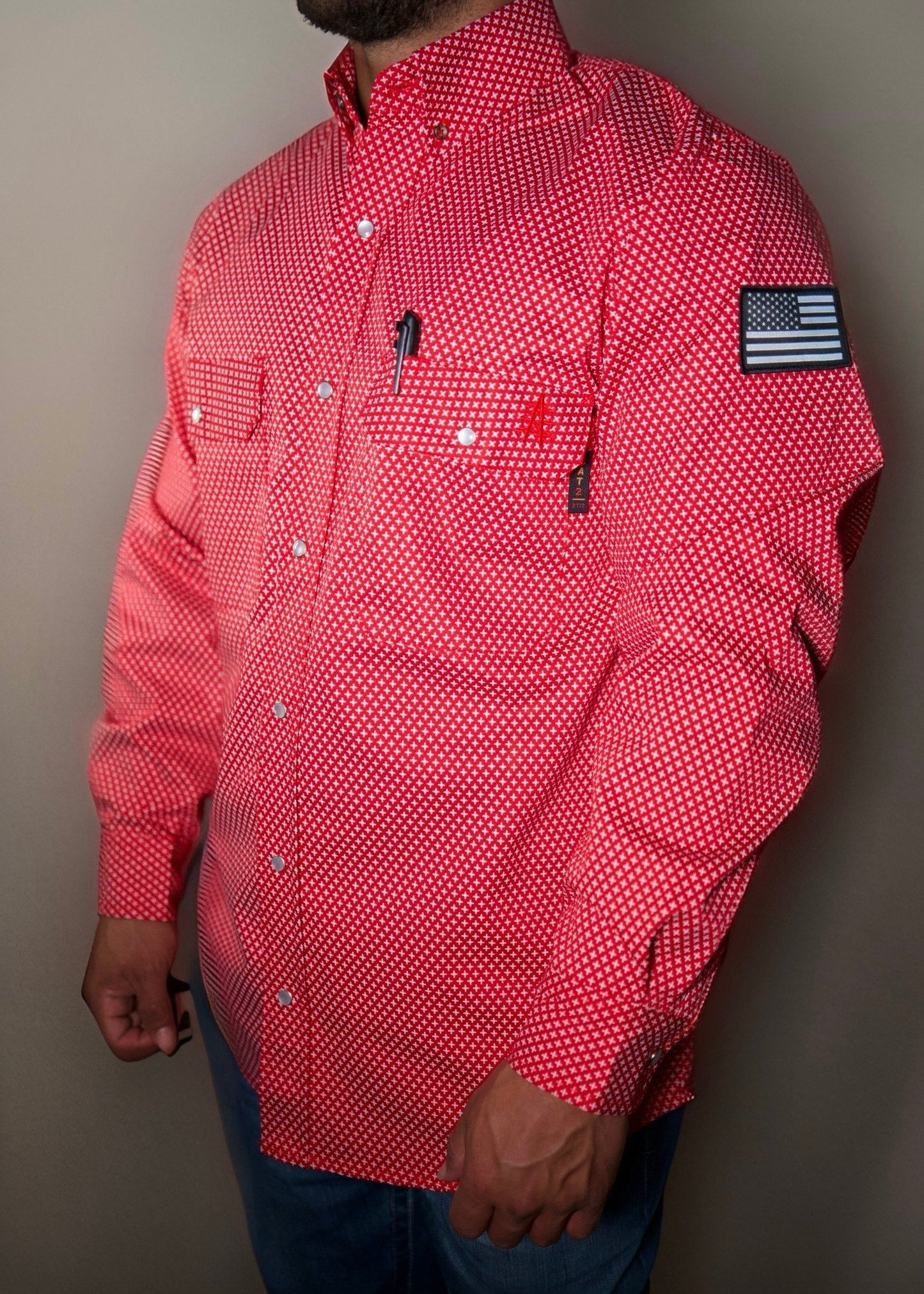 FR Pearl Snap Work shirt - Alpha RedFR work shirt