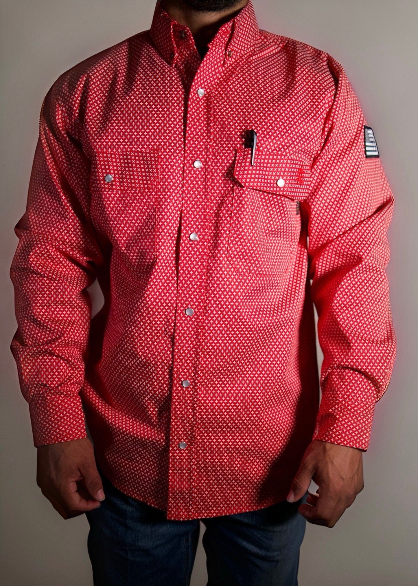 FR Pearl Snap Work shirt - Alpha RedFR work shirt