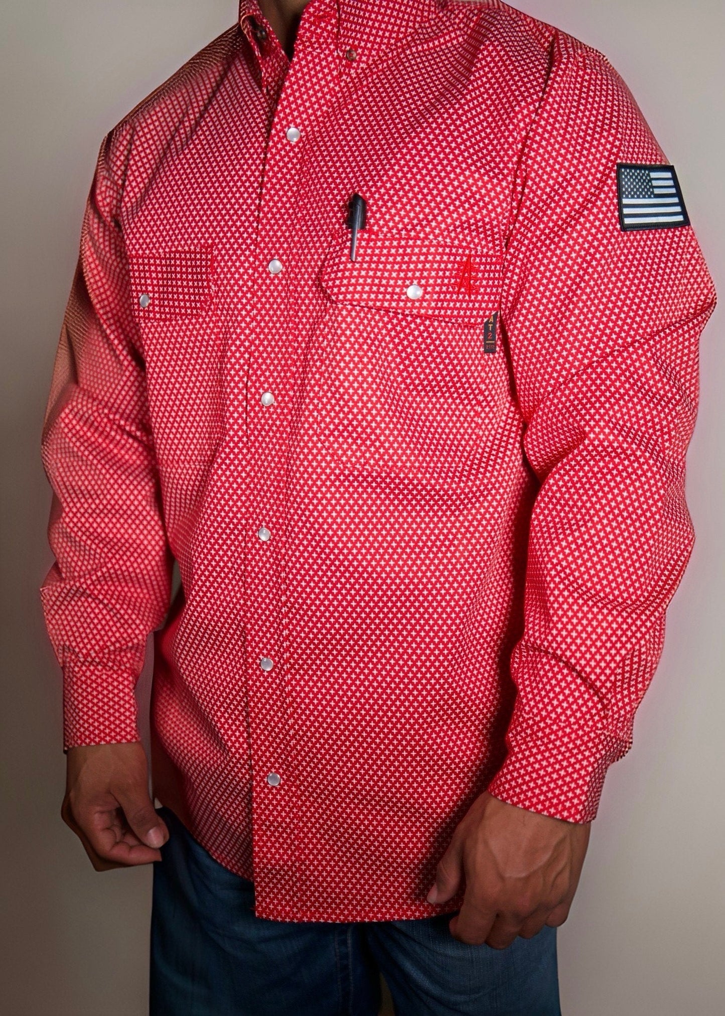 FR Pearl Snap Work shirt - Alpha RedFR work shirt